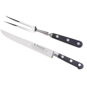 1110DECFOURCHC Set cutit si furculita curbata- cutie cadou, lungime 20cm, Sabatier Authentique