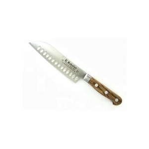 1110SA20AOL Cutit de gatit oriental, olive, lungime 17cm, cu buzunare de aer, maner din lemn de maslin, Sabatier Authentique - Img 2