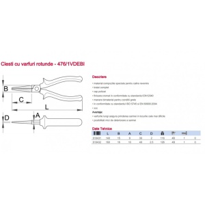 476/1VDEBI Cleste/Patent izolat cu varfuri rotunde, Unior - Img 2