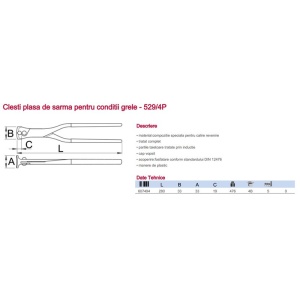529/4P Clesti plasa de sarma pentru conditii grele, 280 mm, Unior - Img 3