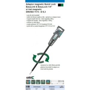 Adaptor magnetic COBIT Quick Lock EasyLink & EasyLock 1/4" si inel magnetic - Img 2