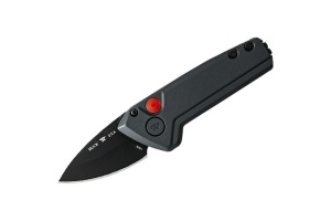Briceag automat de vanatoare Buck Mini Deploy Auto Burnt 0839GYS1-B, otel S35VN, maner aluminiu, Button Lock