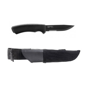 Cutit bushcraft, camping, Bushcraft negru SRT cu teaca Tactical neagra sistem Molle, Morakniv