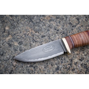 Cutit Fallkniven NL5CXL Idun Northern Light, lama Cowry X Damascus, maner piele naturala, lama 100 mm - Img 6