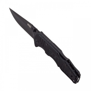 Cutit pliabil SOG Salute Black FF11-CP, lama 8Cr13MoV Black Oxide, Lockback, maner G10, EDC Tactical Folder - Img 6