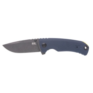 Cutit pliabil SOG Tellus ATK Squid Ink Yellow 11-06-03-43, lama Clip Point CRYO 440C, ATK Lock, maner GRN galben, EDC Outdoor