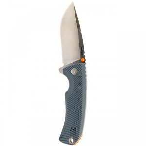 Cutit pliabil SOG Tellus FLK Wolf Gray 14-06-02-43, lama Drop Point CRYO 440 Stonewashed, Frame Lock, deschidere Flipper, maner GRN Wolf Gray, EDC Outdoor - Img 2