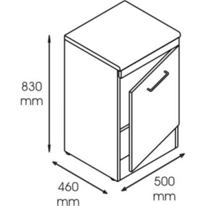 Dulap metalic cabinet medical/stomatologic cu o usa si polita, 500x460x830 mm