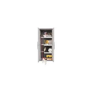 Dulap utilitar plastic 2 usi, Steel 700x390x1630 mm, cu 3 polite si spatiu pentru unelte inalte - Img 4