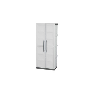 Dulap utilitar plastic 2 usi, Steel 700x390x1630 mm, cu 3 polite si spatiu pentru unelte inalte - Img 2