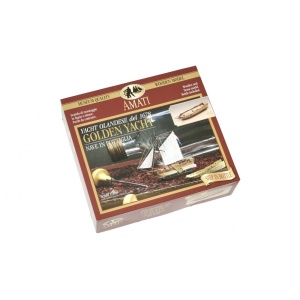 Golden yacht - Navomodel in sticla, Scara 1:300, Lungime 9,5cm, Amati Italia - Img 5