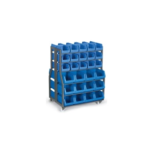 MAT.30 Stand mobil 54 cutii organizare / depozitare piese