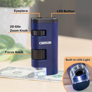 Microscop de buzunar Carson, PocketMicro Marire 20x-60x - Img 3