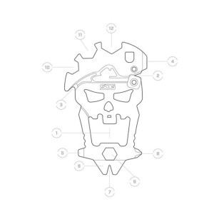 Multi-tool MACV TOOL, breloc cu 12 scule, SOG - Img 7