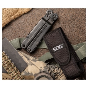Multitool SOG PowerLock EOD V-Cutter Black Oxide cu husa din nylon, 18 functii, Compound Leverage - Img 9