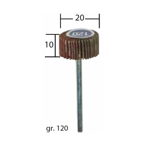 Perie abraziva cu tija, ax 3mm, 20x10mm, GR120, Proxxon 28984 - Img 2