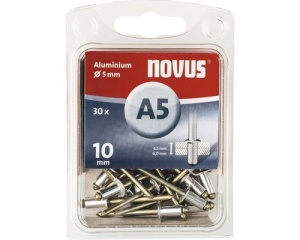 Pop-nituri Novus Ø5x10 mm aluminiu/oțel, pachet 30 bucăți
