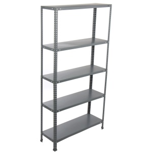 Raft metalic depozitare 180 x 90 x 30 cm, gri, 5 polite,70 kg/polita
