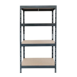 Raft metalic depozitare, 180 x 90 x 45 cm, gri, 4 polite, 300 kg/polita