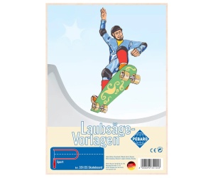 Sablon din lemn, "Skateboard", pentru traforaj, dimensiunea A4, Pebaro