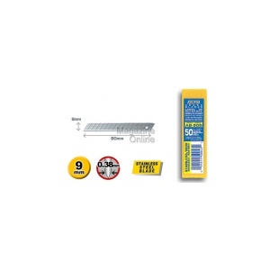 Set 50 lame inox 9 mm OLFA AB-50S Japonia, pentru folie geam si colantari - Img 2