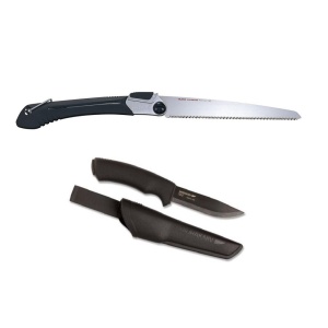 Set cutit, Morakniv Bushcraft negru si fierastrau Tajima