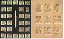 Set de stante "Aflabet SCRIPT" pielarie, Leder haus