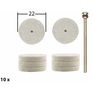 Set discuri pentru lustruire, din pasla, 22mm, Proxxon 28798 - Img 4