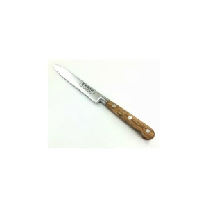 1110TOM13OL Cutit pentru legume, olive, lungime 13cm, cu buzunare de aer, maner din lemn de maslin, Sabatier Authentique - Img 2