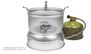 127271 Serie 27-21 UL/D/GB Doussal cu arzator pe gaz pentru camping, Trangia - Img 2