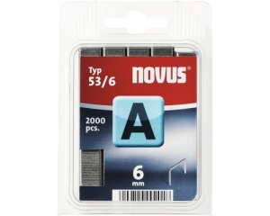 Capse zincate Novus A6x11,3mm, subțiri, pentru capsatoare manuale & electrice, pachet 2000 bucăți
