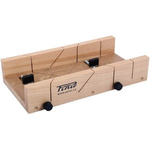 Cutie lemn 350 mm cu 2 suruburi de reglaj pentru taiere la 45°/90°, Pinie