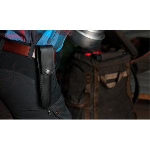 Cutit Full-Tang Morakniv Garberg INOX, Teaca piele si maner Polimer negru, pentru Bushcraft si Outdoor - Img 5