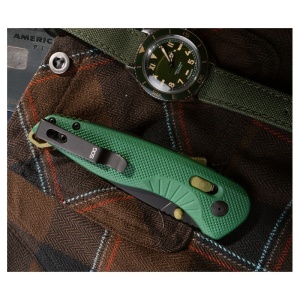 Cutit pliabil SOG Aegis AT Forest Moss 11-41-04-41, lama Drop Point CRYO D2 Black TiNi, deschidere asistata S.A.T., AT-XR Lock, maner GRN Forest Moss, EDC Premium - Img 10