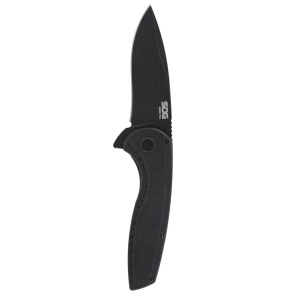 Cutit pliabil SOG Aegis FLK 2.0 Black Drop Point, lama CRYO D2, AT-XR Lock, maner GRN negru