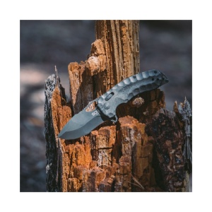 Cutit pliabil SOG Kiku XR Blackout, lama CTS XHP, XR Lock, maner Micarta neagra, design Kiku Matsuda - Img 12