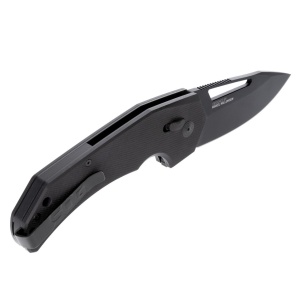 Cutit pliabil SOG Prohen XR Blackout 12-25-01-57, lama Drop Point CRYO D2 Black TiNi, XR Lock, Flipper, Thumb Hole, maner G10 Black, EDC Tactical