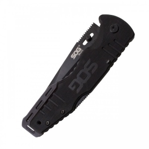 Cutit pliabil SOG Salute Black FF11-CP, lama 8Cr13MoV Black Oxide, Lockback, maner G10, EDC Tactical Folder - Img 7
