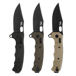 Cutit pliabil SOG SEAL XR Ti USA Made, lama CPM S35VN, maner titan, mecanism XR Lock, fabricat in SUA - Img 2