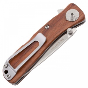 Cutit pliabil SOG Twitch II Wood TWI17-CP, lama Drop Point AUS-8 Satin, deschidere asistata S.A.T., Lockback, maner din lemn Rosewood, EDC Premium - Img 6