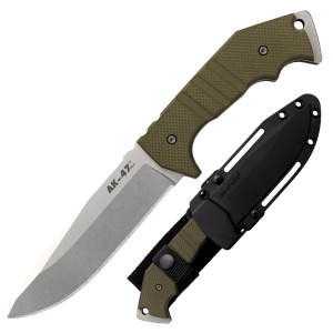Cuțit tactic Cold Steel AK-47 Field Knife CS-14AKA, lamă Clip Point 14 cm din oțel CPM 3V, teacă Secure-Ex®