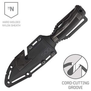 Cutit tactic SOG SEAL Strike Black TiNi, otel AUS-8, lama partial zimtata 125 mm - Img 5