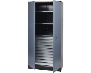 Dulap metalic 2 uși 910x450x1800 mm, cu 3 polițe și 10 sertare