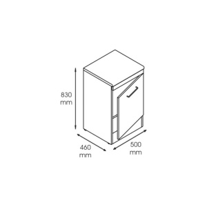 Dulap metalic cabinet medical/stomatologic cu o usa si polita, 500x460x830 mm - Img 6