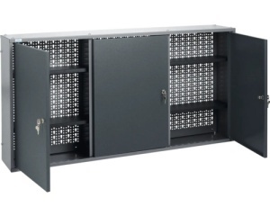 Dulap suspendat 1200x600x190 mm, cu 3 usi, 4 polite si panou perforat