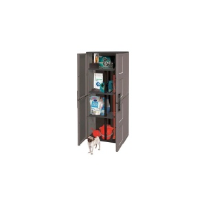 Dulap utilitar plastic 2 uși, Free 680x370x1630 mm, cu 3 polițe și stlp pe mijloc - Img 3