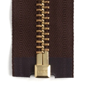Fermoar YKK pielarie din alama cu banda maro, Tandy Leather SUA - Img 5