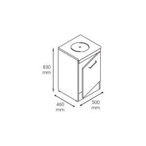 Masca chiuveta cabinet medical/stomatologic cu usa , 500x460x830 mm - Img 6