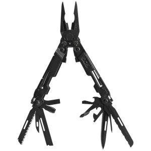 Multitool SOG PowerAccess Deluxe Black, 21 functii, Compound Leverage, kit 12 biti si husa nylon