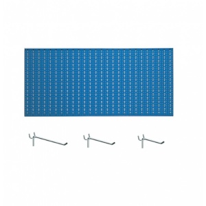 Panou perforat orizontal de 1000x500mm albastru cu set de 25 carlige metalice - Img 2